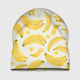 Шапка 3D с принтом Банановый Рай Лета в Новосибирске, 100% полиэстер | универсальный размер, печать по всей поверхности изделия | Тематика изображения на принте: bananas | paradise | summer | бананы | лето | рай