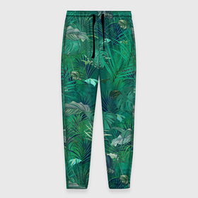 Мужские брюки 3D с принтом Летняя Зелёная Листва в Тюмени, 100% полиэстер | манжеты по низу, эластичный пояс регулируется шнурком, по бокам два кармана без застежек, внутренняя часть кармана из мелкой сетки | foliage | green | summer | зелённая | лето | листва
