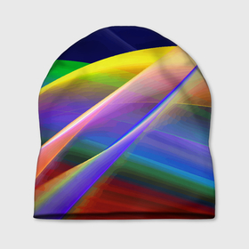 Шапка 3D с принтом Абстрактная неоновая композиция   Волны   Abstract neon composition   Waves в Белгороде, 100% полиэстер | универсальный размер, печать по всей поверхности изделия | abstraction | color | composition | neon | wave | абстракция | волны | композиция | неон | цвет