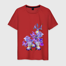 Мужская футболка хлопок с принтом Ириски Ирисы в Петрозаводске, 100% хлопок | прямой крой, круглый вырез горловины, длина до линии бедер, слегка спущенное плечо. | ириски | ирисы | любимые ирисы | фиолетовые цветы | цветы