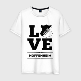 Мужская футболка хлопок с принтом Hoffenheim Love Классика в Белгороде, 100% хлопок | прямой крой, круглый вырез горловины, длина до линии бедер, слегка спущенное плечо. | Тематика изображения на принте: club | football | hoffenheim | logo | love | клуб | лого | мяч | символ | спорт | футбол | футболист | футболисты | футбольный | хоффенхейм