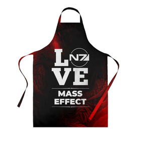 Фартук 3D с принтом Mass Effect Love Классика в Екатеринбурге, 100% полиэстер | общий размер — 65 х 85 см, ширина нагрудника — 26 см, горловина — 53 см, длина завязок — 54 см, общий обхват в поясе — 173 см. Принт на завязках и на горловине наносится с двух сторон, на основной части фартука — только с внешней стороны | effect | hyperbeast | logo | love | игра | игры | лого | логотип | масс | символ | эффект