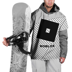 Накидка на куртку 3D с принтом Символ Roblox на светлом фоне с полосами в Петрозаводске, 100% полиэстер |  | logo | roblox | игра | игры | краска | лого | логотип | роблокс | символ