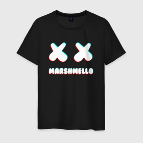Мужская футболка хлопок с принтом MARSHMELLO   МАРШМЕЛЛОУ   NEON в Новосибирске, 100% хлопок | прямой крой, круглый вырез горловины, длина до линии бедер, слегка спущенное плечо. | face | logo | marsh | marshmallow | marshmello | marshmelo | mello | smile | градиент | лицо | лого | маршмеллов | маршмеллоу | маршмеллу | маршмело | маршмелов | маршмелоу | маска | музыка | неон | рожица | символ | смайл | улыбка