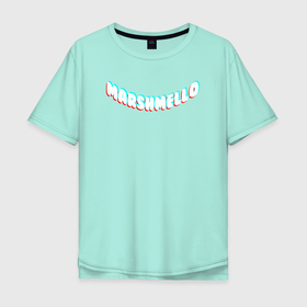 Мужская футболка хлопок Oversize с принтом MARSHMELLO   МАРШМЕЛЛОУ   НАТПИСЬ , 100% хлопок | свободный крой, круглый ворот, “спинка” длиннее передней части | face | logo | marsh | marshmallow | marshmello | marshmelo | mello | smile | лицо | лого | маршмеллов | маршмеллоу | маршмеллу | маршмело | маршмелов | маршмелоу | маска | музыка | неон | рожица | символ | смайл | улыбка