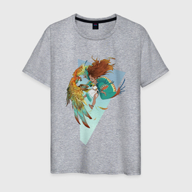 Мужская футболка хлопок с принтом Древняя тайна в Курске, 100% хлопок | прямой крой, круглый вырез горловины, длина до линии бедер, слегка спущенное плечо. | арт | магия | майя | птица | ребёнок | рисунок | тайна