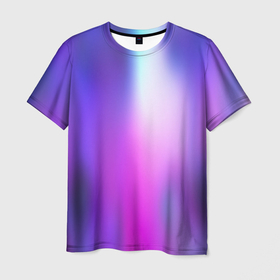 Мужская футболка 3D с принтом Blur Абстрактный размытый фон с градиентом в Белгороде, 100% полиэфир | прямой крой, круглый вырез горловины, длина до линии бедер | blur | абстрактный | белый | горение | градиент | перелив | переход цвета | размытие | розовый | фиолетовый