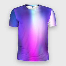 Мужская футболка 3D Slim с принтом Blur Абстрактный размытый фон с градиентом в Петрозаводске, 100% полиэстер с улучшенными характеристиками | приталенный силуэт, круглая горловина, широкие плечи, сужается к линии бедра | blur | абстрактный | белый | горение | градиент | перелив | переход цвета | размытие | розовый | фиолетовый