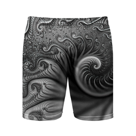 Мужские шорты спортивные с принтом Футуристический фрактальный абстрактный паттерн   Futuristic Fractal Abstract Pattern в Белгороде,  |  | abstraction | fashion | fractal | future | pattern | абстракция | будущее | мода | паттерн | фрактал