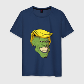 Мужская футболка хлопок с принтом Трамп   Маска в Екатеринбурге, 100% хлопок | прямой крой, круглый вырез горловины, длина до линии бедер, слегка спущенное плечо. | mask | trump | usa | америка | джим керри | кино | комедия | маска | президент | сша | трамп