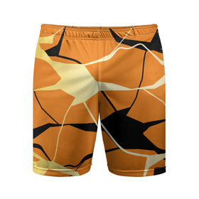 Мужские шорты спортивные с принтом Абстрактные полосы на оранжевом фоне в Курске,  |  | abstraction | абстракция | линии | полосы | разводы