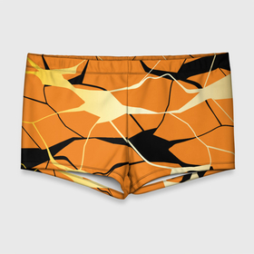Мужские купальные плавки 3D с принтом Абстрактные полосы на оранжевом фоне в Курске, Полиэстер 85%, Спандекс 15% |  | abstraction | абстракция | линии | полосы | разводы