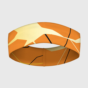 Повязка на голову 3D с принтом Абстрактные полосы на оранжевом фоне в Тюмени,  |  | abstraction | абстракция | линии | полосы | разводы