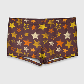 Мужские купальные плавки 3D с принтом Звездное коричневое небо в Санкт-Петербурге, Полиэстер 85%, Спандекс 15% |  | звезда | звездный | звездочка | звезды | крупные звезды | паттерн