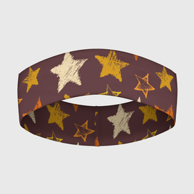 Повязка на голову 3D с принтом Звездное коричневое небо в Тюмени,  |  | звезда | звездный | звездочка | звезды | крупные звезды | паттерн