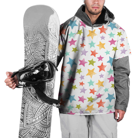 Накидка на куртку 3D с принтом Яркие и разноцветные звезды в Кировске, 100% полиэстер |  | звезда | звездное небо | звездочка | звезды | паттерн | радужное | яркое