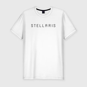 Мужская футболка хлопок Slim с принтом Stellaris | Черное лого в Новосибирске, 92% хлопок, 8% лайкра | приталенный силуэт, круглый вырез ворота, длина до линии бедра, короткий рукав | emblem | game | logo | stelaris | stellaris | игра | компьютерная игра | космическая игра | лого | логотип | стеларис | стелларис | эмблема