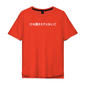 Мужская футболка хлопок Oversize с принтом OneRepublic logo в Петрозаводске, 100% хлопок | свободный крой, круглый ворот, “спинка” длиннее передней части | Тематика изображения на принте: band | logo | music | onerepublic | pop | ванрепаблик | группа | лого | музыка | поп