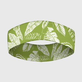 Повязка на голову 3D с принтом Зелёные Тропики Лета ,  |  | banana leaves | jungles | leaves | summer | tropics | банановые листья | джунгли | лето | листья | тропики