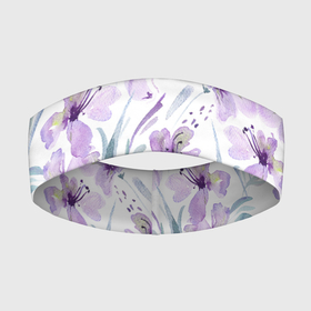 Повязка на голову 3D с принтом Цветы Фиолетовые Нарисованные Акварелью в Новосибирске,  |  | flowers | акварель | букет | нарисованные | природа | растение | фиолетовые | флора | цветы