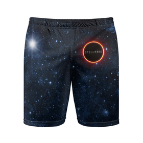 Мужские шорты спортивные с принтом Stellaris | Black Hole | Logo в Курске,  |  | emblem | game | logo | stelaris | stellaris | игра | компьютерная игра | космическая игра | лого | логотип | стеларис | стелларис | эмблема