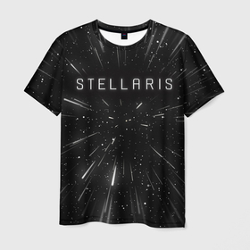 Мужская футболка 3D с принтом Stellaris | WARP в Курске, 100% полиэфир | прямой крой, круглый вырез горловины, длина до линии бедер | Тематика изображения на принте: emblem | game | logo | stelaris | stellaris | игра | компьютерная игра | космическая игра | лого | логотип | стеларис | стелларис | эмблема