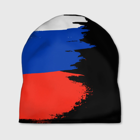 Шапка 3D с принтом Российский триколор на темном фоне , 100% полиэстер | универсальный размер, печать по всей поверхности изделия | патриотизм | патриотичные | россия | триколор | флаг