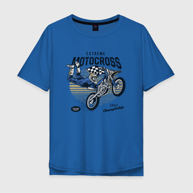 Мужская футболка хлопок Oversize с принтом MOTOCROSS _ Мотокросс , 100% хлопок | свободный крой, круглый ворот, “спинка” длиннее передней части | Тематика изображения на принте: motocross | мото | мотокросс | мотоцикл | мотоциклист