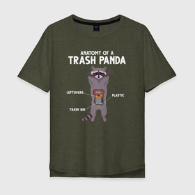 Мужская футболка хлопок Oversize с принтом Анатомия трэш панды в Курске, 100% хлопок | свободный крой, круглый ворот, “спинка” длиннее передней части | predator | raccoon | raccoon gargle | trash panda | енот | енот полоскун | енотик | енотовидная собака | еноты | животное | зверь | мусорная панда | треш панда | трэш панда | хищник