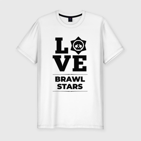 Мужская футболка хлопок Slim с принтом Brawl Stars Love Classic в Санкт-Петербурге, 92% хлопок, 8% лайкра | приталенный силуэт, круглый вырез ворота, длина до линии бедра, короткий рукав | brawl | brawl stars | logo | love | stars | бравл | игра | игры | лого | логотип | символ | старс