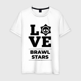 Мужская футболка хлопок с принтом Brawl Stars Love Classic в Кировске, 100% хлопок | прямой крой, круглый вырез горловины, длина до линии бедер, слегка спущенное плечо. | brawl | brawl stars | logo | love | stars | бравл | игра | игры | лого | логотип | символ | старс