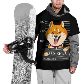 Накидка на куртку 3D с принтом Злая сиба ину в Петрозаводске, 100% полиэстер |  | dog | shiba | shiba inu | сиба | сиба ину | собака | японская собака