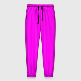 Мужские брюки 3D с принтом Однотонный розовый неоновый  
