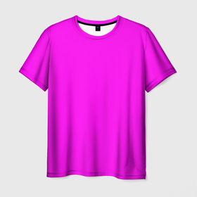 Мужская футболка 3D с принтом Однотонный розовый неоновый  