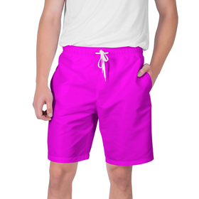 Мужские шорты 3D с принтом Однотонный розовый неоновый  