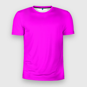 Мужская футболка 3D Slim с принтом Однотонный розовый неоновый  