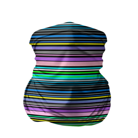 Бандана-труба 3D с принтом Яркие неоновые тонкие полосы , 100% полиэстер, ткань с особыми свойствами — Activecool | плотность 150‒180 г/м2; хорошо тянется, но сохраняет форму | neon stripes | stripes | в полоску | неоновые полосы | полосатый узор