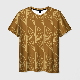 Мужская футболка 3D с принтом Египетский пшеничный узор в Белгороде, 100% полиэфир | прямой крой, круглый вырез горловины, длина до линии бедер | абстрактный | геометрический | египет | египетская тема | желтый | золотой | коричневый | паттерн | природный | пшеница | пшеничный узор | символ | теплый | узор | яркий