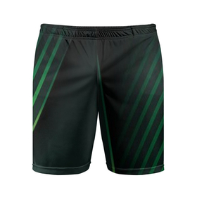 Мужские шорты спортивные с принтом Зеленые 3D полосы со свечением в Курске,  |  | 3d | 3д | art | digital | green | illusion | lines | арт | графика | диджитал | зеленый | иллюзия | полосы | трехмерная | трехмерный