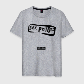 Мужская футболка хлопок с принтом Spunk   Sex Pistols , 100% хлопок | прямой крой, круглый вырез горловины, длина до линии бедер, слегка спущенное плечо. | группа | джонни роттен | музыка | панк | панк рок | панк рок группа | рок | рок группа