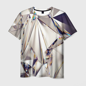 Мужская футболка 3D с принтом 3D бриллианты в Курске, 100% полиэфир | прямой крой, круглый вырез горловины, длина до линии бедер | 3d | 3д | abstract | art | diamond | digital | illusion | shiny | абстрактный | абстракция | арт | блеск | блестящий | бриллиант | визуал | драгоценный | иллюзия | треугольник | трехмерная | трехмерное | трехмерный | цифровая