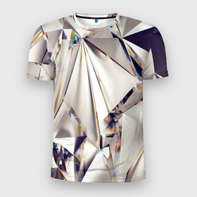 Мужская футболка 3D Slim с принтом 3D бриллианты в Новосибирске, 100% полиэстер с улучшенными характеристиками | приталенный силуэт, круглая горловина, широкие плечи, сужается к линии бедра | 3d | 3д | abstract | art | diamond | digital | illusion | shiny | абстрактный | абстракция | арт | блеск | блестящий | бриллиант | визуал | драгоценный | иллюзия | треугольник | трехмерная | трехмерное | трехмерный | цифровая