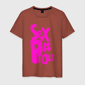 Мужская футболка хлопок с принтом Огромная надпись Sex Pistols в Тюмени, 100% хлопок | прямой крой, круглый вырез горловины, длина до линии бедер, слегка спущенное плечо. | Тематика изображения на принте: группа | джонни роттен | музыка | панк | панк рок | панк рок группа | рок | рок группа