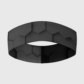 Повязка на голову 3D с принтом Чёрные 3D пластины  black 3d plates  плиты в Новосибирске,  |  | black 3d plates | carbon | hexagon | hexagonal | гексагон | геометрия | карбон | корбон | текстура | текстура гексагон | текстура карбон | черные 3д пластины | черные плиты | черные шестиугольники | шестиугольники