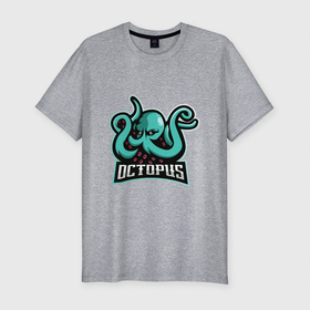 Мужская футболка хлопок Slim с принтом Octopus Style в Екатеринбурге, 92% хлопок, 8% лайкра | приталенный силуэт, круглый вырез ворота, длина до линии бедра, короткий рукав | ocean | octopus | sea | животные | клад | моллюск | море | океан | омар | осьминог | пират | рыба | спрут | щупальца