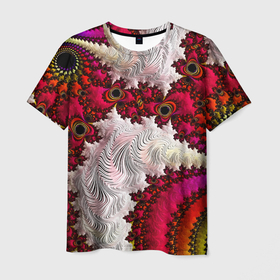 Мужская футболка 3D с принтом Наикрутейший психоделический абстрактный фрактальный паттерн   The coolest psychedelic abstract fractal pattern в Санкт-Петербурге, 100% полиэфир | прямой крой, круглый вырез горловины, длина до линии бедер | abstraction | color | fashion | fractal | neon | psychedelic | абстракция | мода | неон | паттерн | психоделика | фрактал | цвет