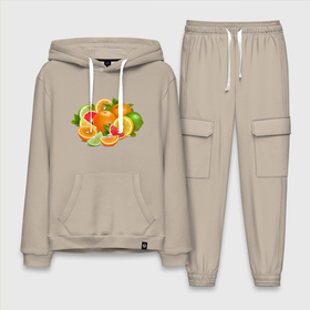 Мужской костюм хлопок с толстовкой с принтом CITRUS FRUITS в Новосибирске,  |  | Тематика изображения на принте: greyfruit | апельсин | еда | желтый | зеленый | лайм | лимоны | ломтик | оранжевый | разноцветный | свежий | тропический | фрукты | цитрусовые