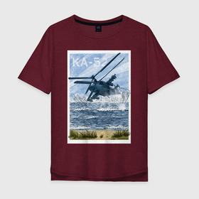 Мужская футболка хлопок Oversize с принтом Вертолет КА 52 в Курске, 100% хлопок | свободный крой, круглый ворот, “спинка” длиннее передней части | estorskihart | армия | вертолет | вертолеты россии | ка 52 | пилоты
