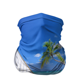 Бандана-труба 3D с принтом island of hawaii в Белгороде, 100% полиэстер, ткань с особыми свойствами — Activecool | плотность 150‒180 г/м2; хорошо тянется, но сохраняет форму | белый песок | остров | пальмы | песок | пляж | ростислав удача