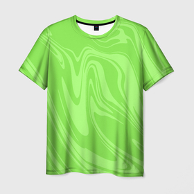 Мужская футболка 3D с принтом ЗЕЛЕНЫЕ РАЗВОДЫ КРАСКИ | МРАМОРНЫЙ в Курске, 100% полиэфир | прямой крой, круглый вырез горловины, длина до линии бедер | liquid | абстракция | акварель | волны | градиент | жидкость | зеленый | краска | мрамор | разводы | смесь красок
